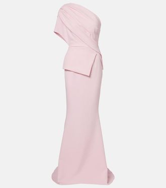 SAFiYAA Elyna one-shoulder crepe gown