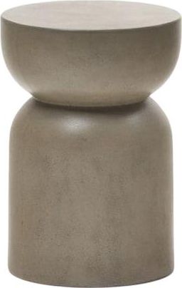 K Home Runder, hochwertiger Outdoor Beistelltisch Garbeto aus grauem Zement, ø 32 x 46 cm