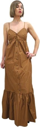White Wise Maxi Jurk - Dames - Maxi kleedjes - Bruin - 3XL - Katoen - Kleedjes
