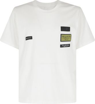 Maison Margiela White Patch Logo-Patch Short-Sleeve Cotton T-Shirt