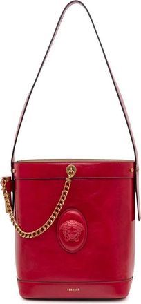 Versace La Medusa Bucket Bag - Dames - Schoudertassen - Rood - ONE Size - Leer - Tassen