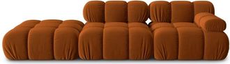 MICADONI Modulares 4-Sitzer Design Sofa Bellis mit Ottomane links - Samtbezug