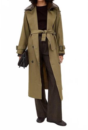 Line & Dot Linden Trench Coat In Khaki