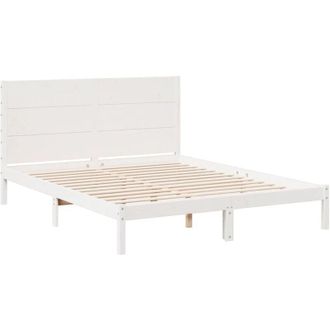 vidaXL Vidaxl - Extra Long Bed Frame without Mattress White 140x210 cm Solid Wood