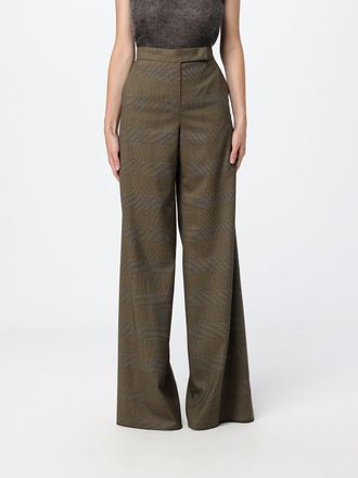 Max Mara Pantaloni a zampa in lana con stampa Principe di Galles