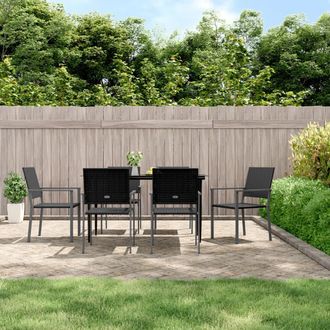 vidaXL Vidaxl - Juego De Comedor Para Jard&iacute;n 7 Piezas Rat&aacute;n Sint&eacute;tico Y Acero