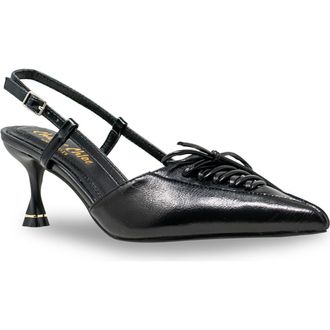 Chase + Chloe by Intouch Footwear Corset Pointed Toe Kitten Heel Pump in Black Pu at Nordstrom Rack, Size 5.5