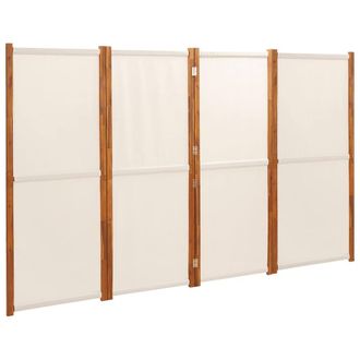 Berkfield Home 4-Panel Room Divider Cream White 280x180 cm in Beige