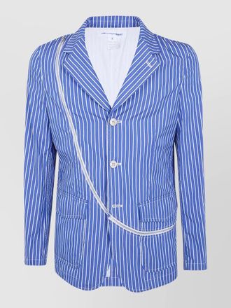 Comme Des Gar&ccedil;ons tailored jacket striped lapel zipper detail