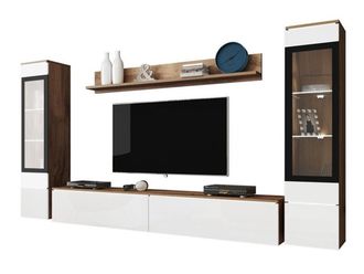 Mirjan24 Mobilier1 - Conjunto De Sal&oacute;n Sarasota 126, Roble Wotan + Blanco Brillante