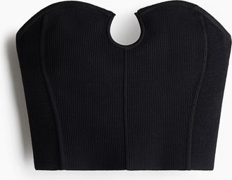 H&M Tubetop in Rippstrick - Schwarz
