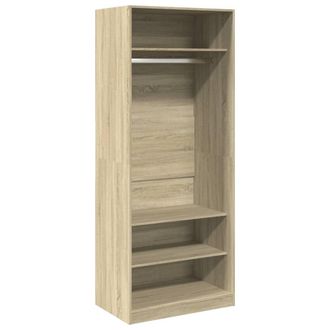 Berkfield Home Wardrobe Sonoma Oak 80x50x200 cm Engineered Wood in Light Oak | Size: 80 x 50 x 200 cm