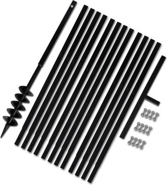 vidaXL Taladro De Tierra Con Mango 100 Mm Con Tubo De Extensi&oacute;n 13 M Acero Vidaxl