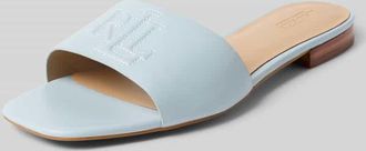 Lauren Ralph Lauren Pantoletten aus reinem Leder Modell EVERLEY SLD in Hellblau, Gr&ouml;&szlig;e 36,5