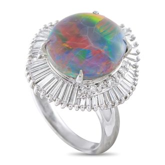 Luxury Bazaar Platinum 1.39ct Diamond and Black Opal Ring MF10-062526