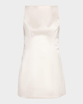 Retrof&ecirc;te Livie High-Neck Satin Mini Dress
