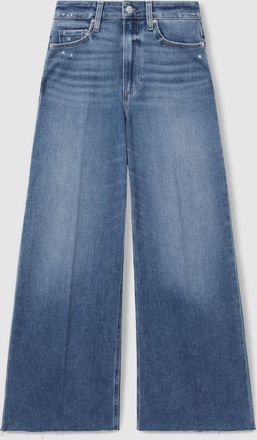 Paige Paige Wide Leg Hem Cropped Jeans, Rock Show Blue, 28