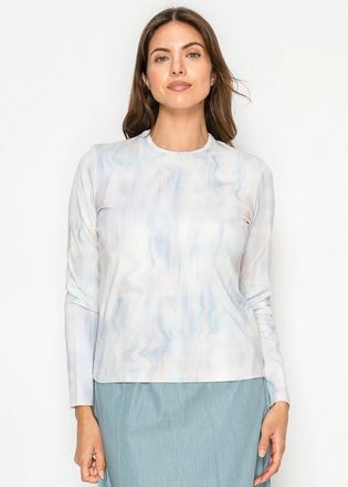 YAL New York Soft Blue Marble Long Sleeve Tee