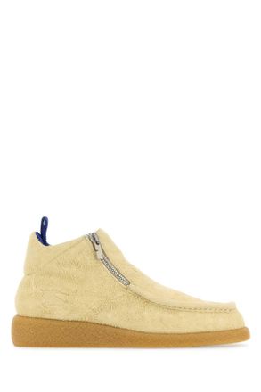 Burberry Cream Suede Chance Ankle Boots