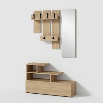 Toilinux Mueble Recibidor Con Zapatero Y Espejo Vesty