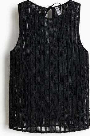 H&M Netztop mit Strukturmuster - Schwarz