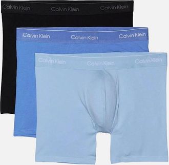 Calvin Klein Mens 3-Pack Icon Cotton Stretch Boxer Briefs, Black/Glacier/Bluebell - Size: 42/43/32