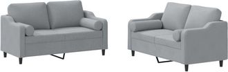 vidaXL Vidaxl - Juego De Sof&aacute;s Con Cojines 2 Piezas Tela Gris Claro