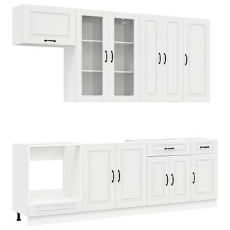 vidaXL Unidad De Cocina Kalmar 8 Uds. Blanco Brillante Vidaxl