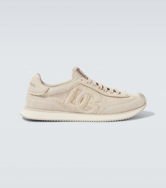 Dolce & Gabbana Leather-trimmed canvas sneakers