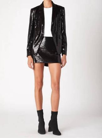 Blank NYC Double Notched Sequin Blazer In Black
