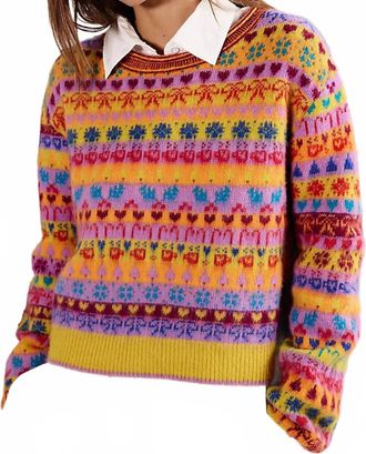 Free People Favorite Things Sweater In Bright Confetti Combo