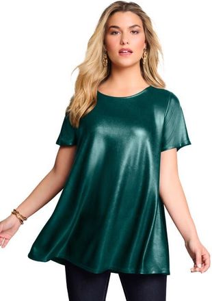 Roaman's Metallic Swing Tee in Emerald Green at Nordstrom, Size 16