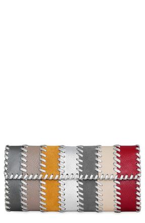 Rebecca Minkoff Whipstitch Patchwork Leather Clutch in Siren/Porcelain/Cloud at Nordstrom