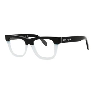 Palm Angels Eyeglasses Square Full Rim, Black Light Blue Frame And Clear Demo Lenses Lens Perj012Style124000