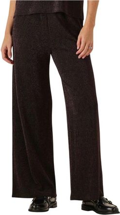 Selected Slfanja HW Relaxed Pants - Dames - Wijde Broeken - Bruin - M - Polyester - Broeken