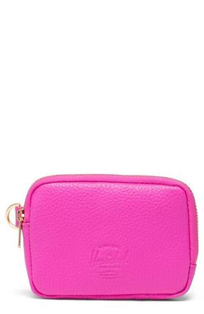 Herschel Oxford Faux Leather Zip Pouch in Rose Violet at Nordstrom