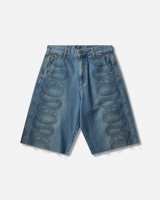 Hysteric Glamour Men s Snake Loop Denim Shorts Indigo