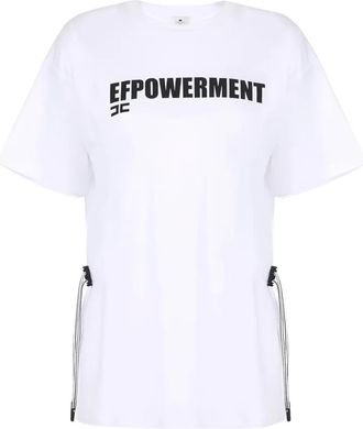 Elisabetta Franchi T-shirt met trekkoord - Wit