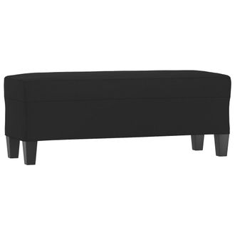 vidaXL Banco De Tela De Microfibra Negro 100x35x41 Cm Vidaxl