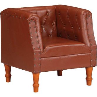 vidaXL Sill&oacute;n De Cuero Aut&eacute;ntico Marr&oacute;n Vidaxl