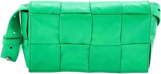 Bottega Veneta Green Maxi Intrecciato Leather Cassette Belt Bag (Authentic Pre-Loved)