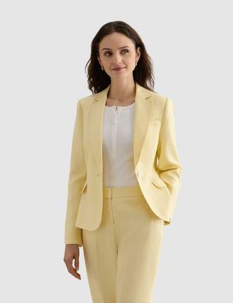 Hobbs London Adalee Linen Tailored Blazer in Soft Yellow at Nordstrom, Size 14