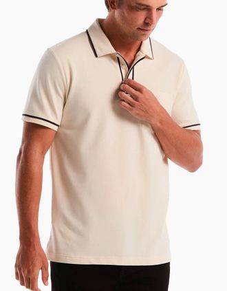 Original Penguin Mens Original Penguin core pique Earl Polo Birch - Tan - Size: 42