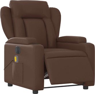 vidaXL Vidaxl - Sill&oacute;n De Masaje Reclinable El&eacute;ctrico Cuero Sint&eacute;tico Marr&oacute;n