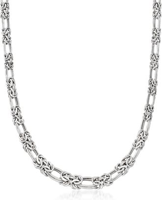 Ross-Simons Sterling Silver Flat Byzantine Double-Link Necklace