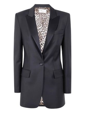 Blumarine satin single-breasted blazer - Black