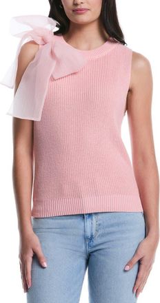 Shelli Segal Organza Bow Sweater Vest in Powder Pink at Nordstrom Rack, Size Large