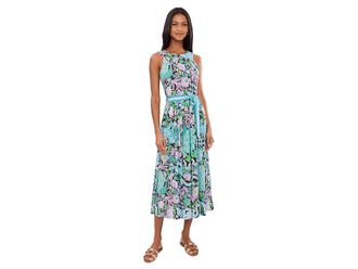 Lilly Pulitzer Gracyn Midi Dress Womens Dress Royal Zoo Engineered Knit Dress : 16, Polyester/Spandex