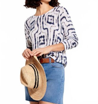 Nic+Zoe Eliza Easy Angles Sweater In Indigo Multi
