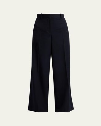 The Row Dender Straight-Leg Wool Gabardine Pants